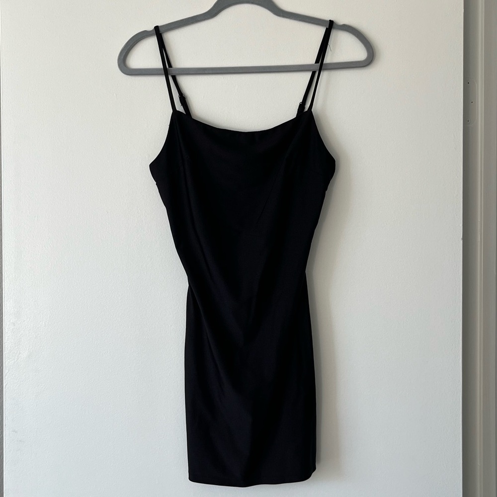 Fashion Nova Black Disco Tank Top Dress
